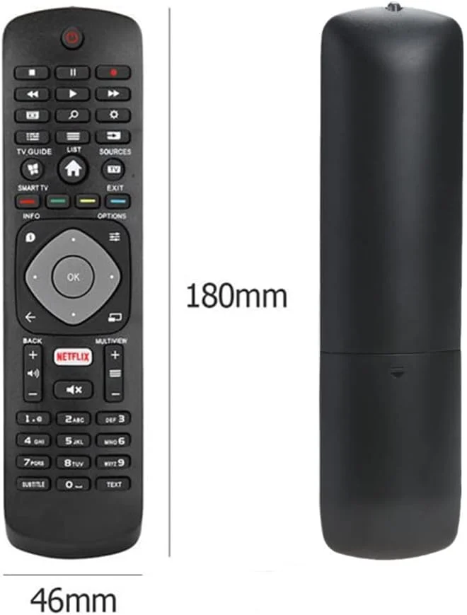 ریموت کنترل جایگزین جدید برای تلویزیون های هوشمند ال ای دی فیلیپس: سازگار با 50PUT6103، 55PUT6103، 32PHT5102 و موارد دیگر - دارای دکمه نتفلیکس