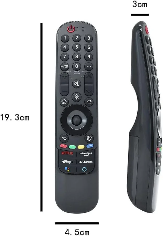 ریموت کنترل جهانی مادون قرمز GUANYANYI برای تلویزیون های هوشمند ال جی: سری AN-MR21GA/AN-MR21GC - دکمه های نتفلیکس، پرایم ویدیو و دیزنی پلاس، سری 2021 OLED QNED Mini-LED NanoCell UHD بدون قابلیت های صوتی یا جادویی...