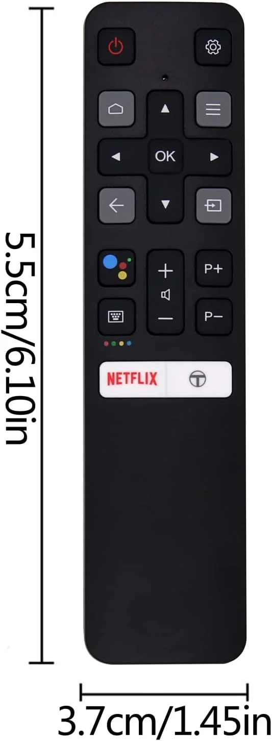 ریموت کنترل جایگزین TCL مدل RC802V FUR6 برای تلویزیون های TCL مدل 40S6800/49S6500/55EP680/FMR1 - بدون عملکرد صوتی (سازگار با چندین تلویزیون TCL)