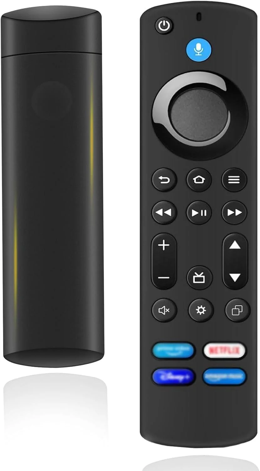 ریموت کنترل صوتی جایگزین (نسل 4) سازگار با Amz Fir-e TV Stick نسل 2 و نسل 3، Stick Lite، 4K و 4K Max، Fir-es Cube نسل 2 و نسل 3، با عملکرد بلوتوث و 4 دکمه میانبر
