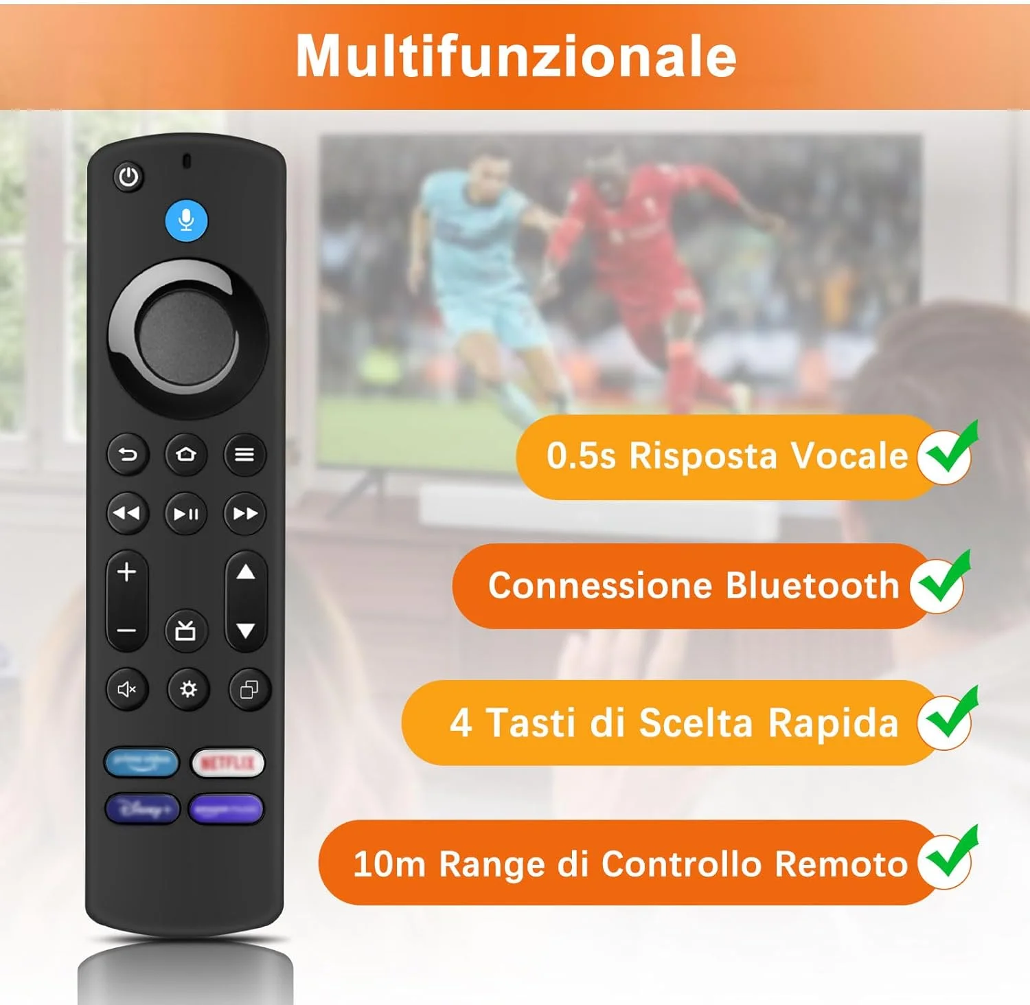 ریموت کنترل صوتی جایگزین (نسل 4) سازگار با Amz Fir-e TV Stick نسل 2 و نسل 3، Stick Lite، 4K و 4K Max، Fir-es Cube نسل 2 و نسل 3، با عملکرد بلوتوث و 4 دکمه میانبر ریموت کنترل صوتی جایگزین (نسل 4) سازگار با Amz Fir-e TV Stick نسل 2 و نسل 3، Stick Lite، 4K و 4K Max، Fir-es Cube نسل 2 و نسل 3، با عملکرد بلوتوث و 4 دکمه میانبر