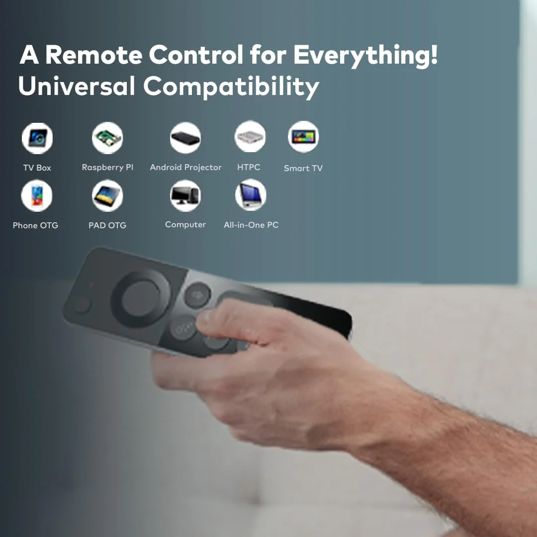 ریموت کنترل یونیورسال بی‌سیم 4 در 1 شارژی گرین لاین با کیبورد، برای تلویزیون‌های هوشمند سامسونگ، ایر ماوس، ریموت IR، کنترل صوتی، سازگار با کامپیوتر، پروژکتور، اندروید/ویندوز/MacOS/Linux