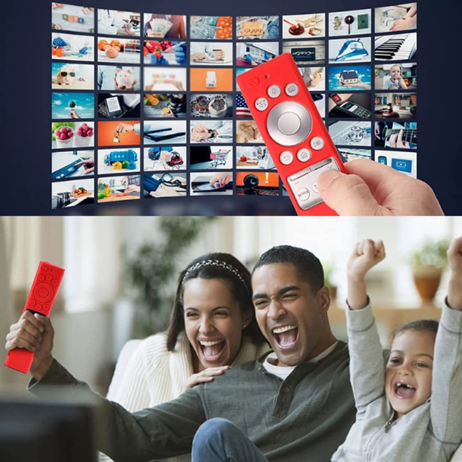 محافظ سیلیکونی ELECDON برای کنترل تلویزیون هوشمند سامسونگ سری BN59، روکش سیلیکونی ضد لغزش و ضد ضربه برای کنترل سامسونگ، روکش سبک و مناسب کودکان