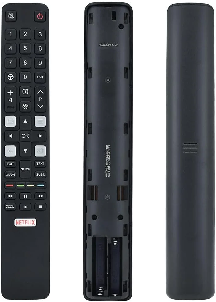 ریموت کنترل سازگار با تلویزیون هوشمند TCL مدل RC802N YUI4 YAI3 YAI4 YAI5 U55C7006 U65X9006 U75C7006 U55P6046 U60P6046 U49P6046 U43P6046 U65S990، ریموت کنترل RC802N برای تلویزیون TCL