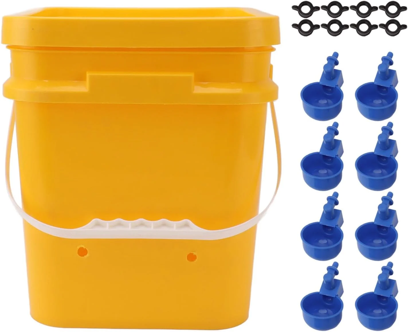 کیت آبخوری اتوماتیک مرغ Cryfokt، آبخوری اتوماتیک 12 لیتری، کاسه نوشیدنی طیور، فنجان آبخوری مرغ با بشکه، فنجان های آبخوری مرغ برای مرغ، اردک، پرندگان، بوقلمون