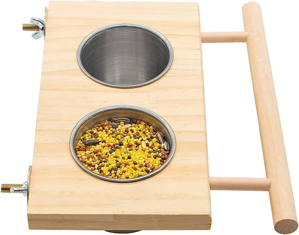 ظرف غذای پرنده استیل Cooci برای قفس، لوازم جانبی قفس آب و غذای طوطی با پایه برای پرندگان خانگی مانند مرغ عشق ظرف غذای پرنده استیل Cooci برای قفس، لوازم جانبی قفس آب و غذای طوطی با پایه برای پرندگان خانگی مانند مرغ عشق