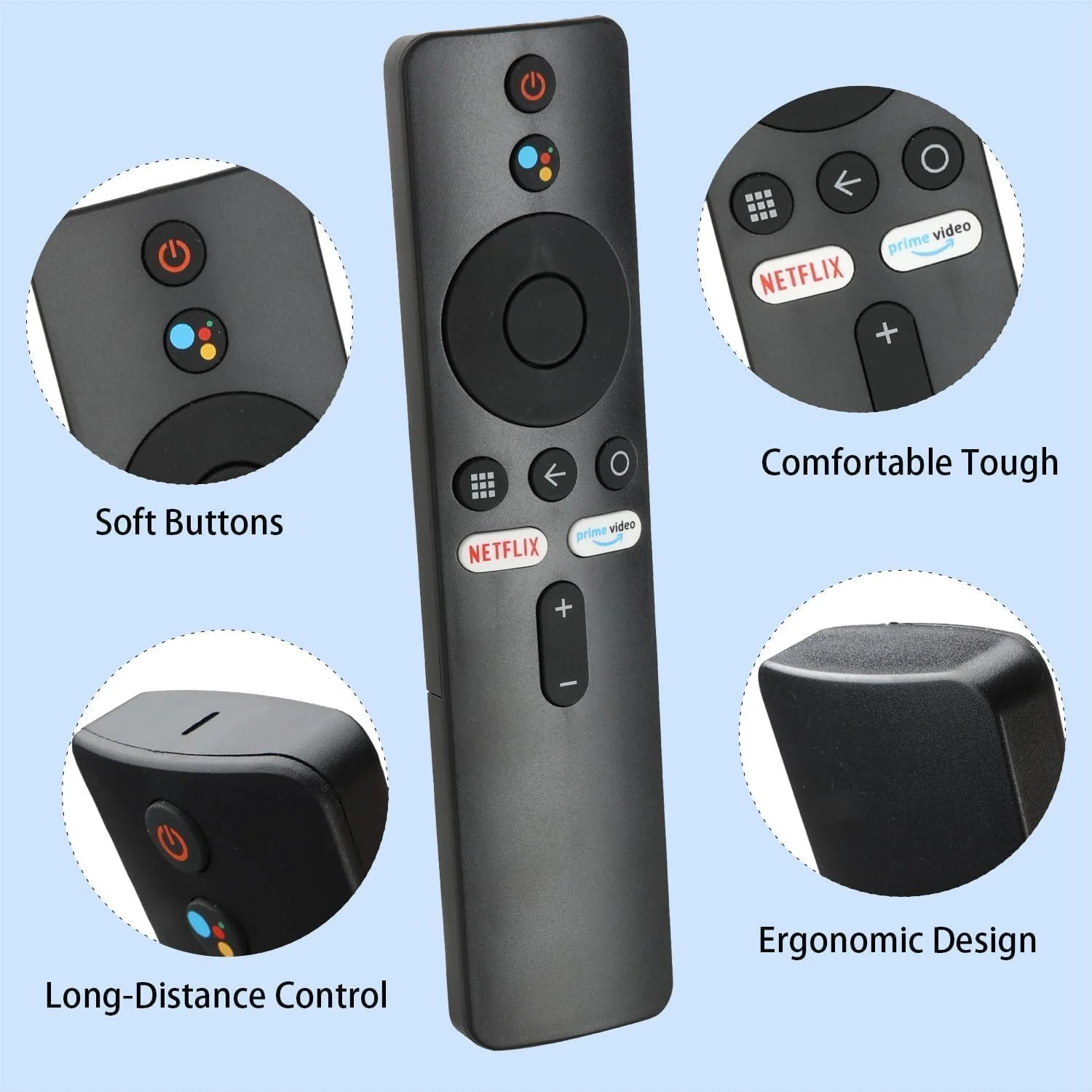 ریموت کنترل صوتی BURAQ XMRM-006 برای MI TV Stick Box S/4S/4K MDZ-22-AB MDZ-24-AA – کنترلر جایگزین با دستورات صوتی، نصب آسان و سازگاری گسترده