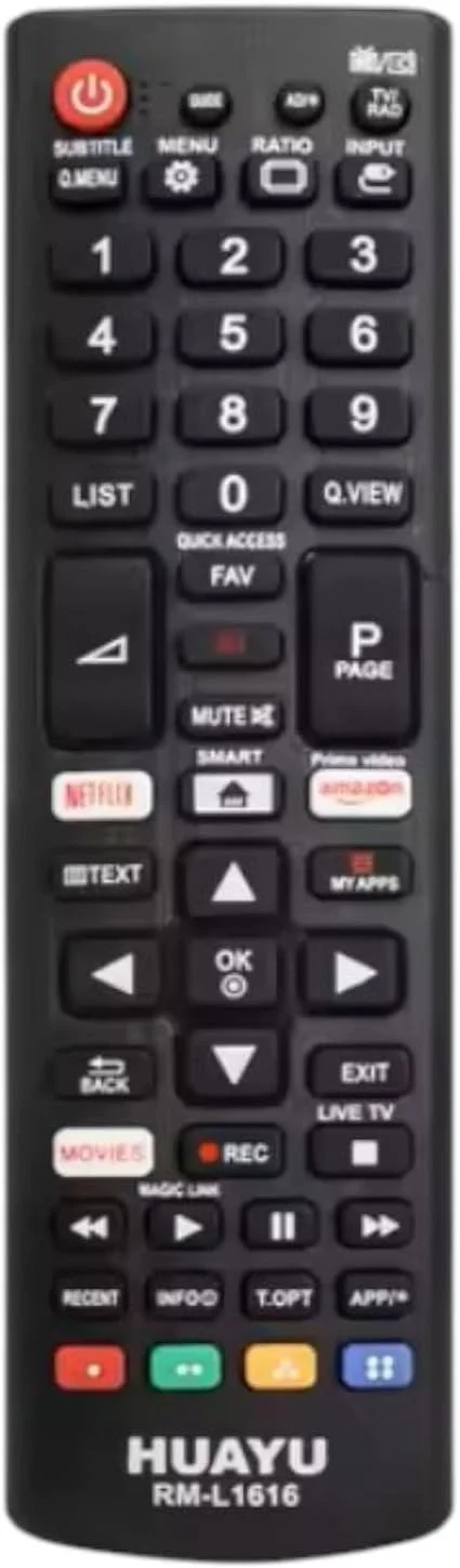 ریموت کنترل جهانی BURAQ برای تلویزیون های هوشمند ال جی، سازگار با تمام مدل های تلویزیون ال جی LCD LED OLED UHD HDTV 3D 4K Smart TV، جایگزین ریموت کنترل تلویزیون ال جی با دکمه های میانبر نتفلیکس و آمازون