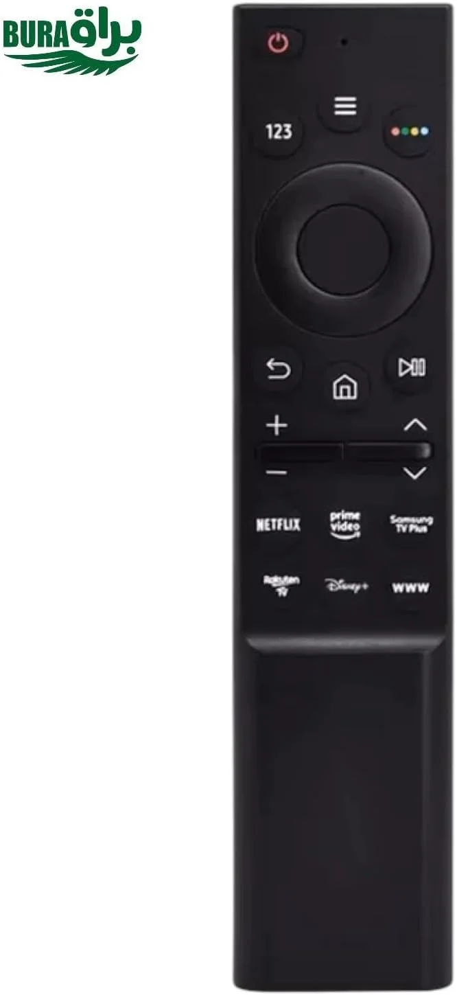 ریموت کنترل جهانی BURAQ سازگار با تمام تلویزیون های سامسونگ LED QLED UHD SUHD HDR LCD Frame Curved Solar HDTV 4K 8K 3D Smart، با دکمه هایی برای Netflix، Prime Video، Rakuten TV، Disney+