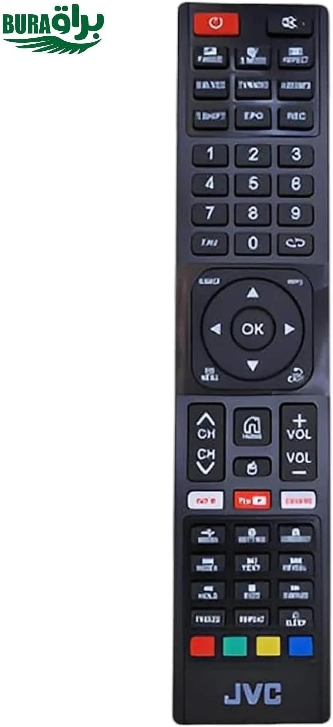 ریموت کنترل جایگزین BURAQ RM-C3401، سازگار با تلویزیون های هوشمند LED 4K UHD جی وی سی مدل های LT-55N775A، LT-55N685A، LT-65N785A و غیره