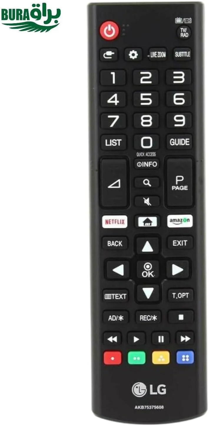 ریموت کنترل جهانی BURAQ برای تلویزیون های هوشمند ال جی، سازگار با تمام مدل های تلویزیون ال جی LCD LED OLED UHD HDTV 3D 4K Smart TV، جایگزین ریموت کنترل تلویزیون ال جی با قابلیت نتفلیکس آمازون