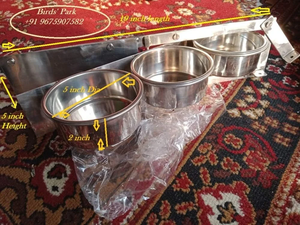 آبخوری پرندگان - آبخوری چرخشی یا تاب دار استیل - آبخوری دانه با 3 کاسه استیل ضد زنگ (فنجان های 5 اینچی) 591 میلی لیتر آبخوری پرندگان - آبخوری چرخشی یا تاب دار استیل - آبخوری دانه با 3 کاسه استیل ضد زنگ (فنجان های 5 اینچی) 591 میلی لیتر