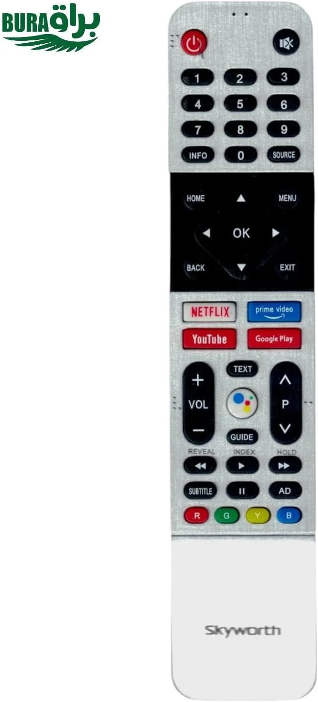 ریموت کنترل جایگزین BURAQ برای تلویزیون Skyworth مدل‌های 32TB5000 40TB5000 40TB5050 43UB5500 43TB5000 43TB5050 43UB5550 43UB5560 50UB5550 50UB5560 55UB5500 55UB5550