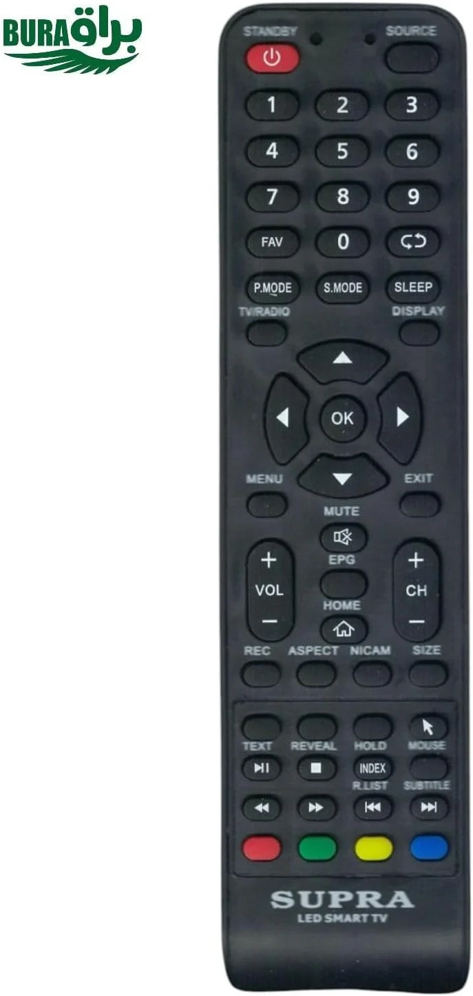ریموت کنترل جایگزین BURAQ برای تلویزیون های هوشمند SUPRA LCD LED