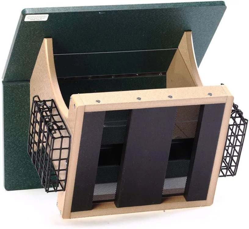 دان خوری دو طرفه قیفی Birds Choice مدل SN300-S، دان خوری بازیافتی با دو قفسه چربی، بزرگ، کرم/سبز دان خوری دو طرفه قیفی Birds Choice مدل SN300-S، دان خوری بازیافتی با دو قفسه چربی، بزرگ، کرم/سبز