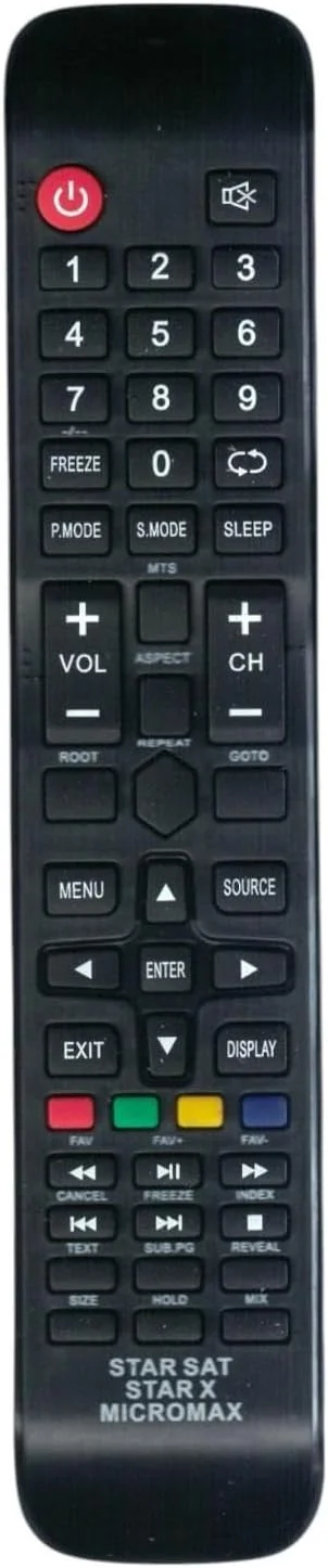 ریموت کنترل جایگزین BURAQ برای تلویزیون استار ست، تلویزیون استار ایکس، تلویزیون هوشمند ال سی دی ال ای دی Micromax