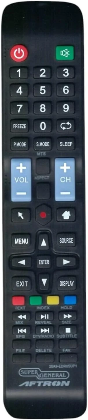 ریموت کنترل جایگزین BURAQ برای تلویزیون های هوشمند Super General LCD LED و تلویزیون های هوشمند Aftron LCD LED (مدل 1)