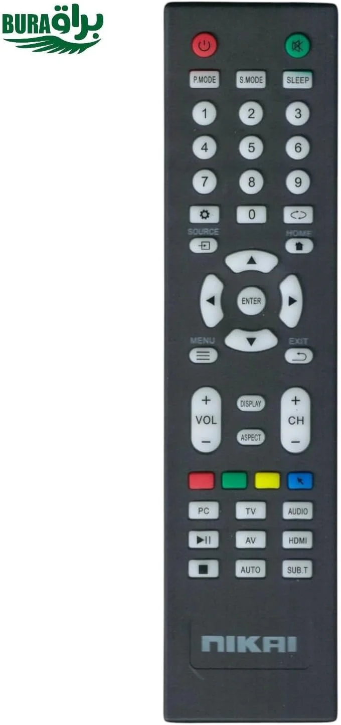 ریموت کنترل جایگزین BURAQ سازگار با تلویزیون های هوشمند ال سی دی ال ای دی نیکای (نوع 1)