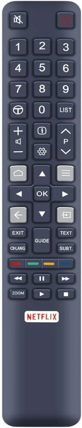 ریموت کنترل جایگزین BURAQ مدل GRC802N YAI2 RC802NP برای تلویزیون های ال ای دی اندروید TCL مدل های LED32S6500S LED32S6550S 32ES560 40ES560 U50P6146 U55C7006 U65X9026 U70C7026