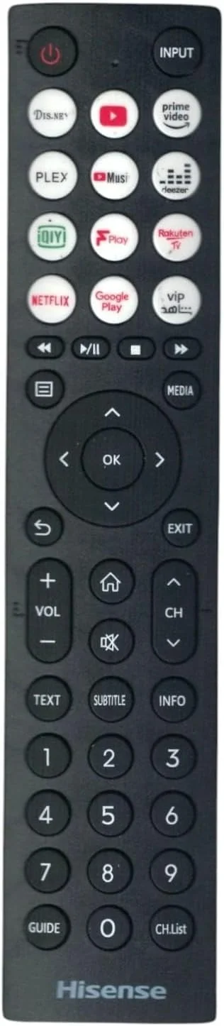 ریموت کنترل جایگزین BURAQ برای تلویزیون های Hisense مدل EN2Q36H، مناسب برای تلویزیون های هوشمند Hisense VIDAA 4K HDTV FHD QLED LCD LED