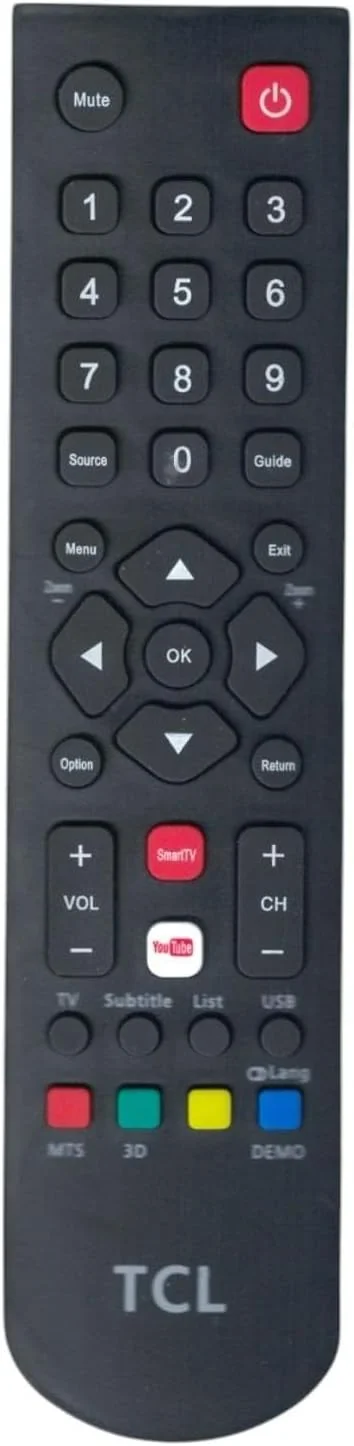 ریموت کنترل جایگزین BURAQ RC200 برای تلویزیون های هوشمند ال سی دی ال ای دی TCL با دکمه های یوتیوب و تلویزیون هوشمند
