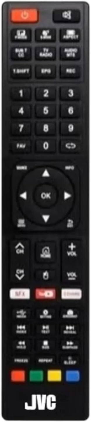 ریموت کنترل جایگزین BURAQ سازگار با تلویزیون های هوشمند ال سی دی ال ای دی JVC (نوع 1)