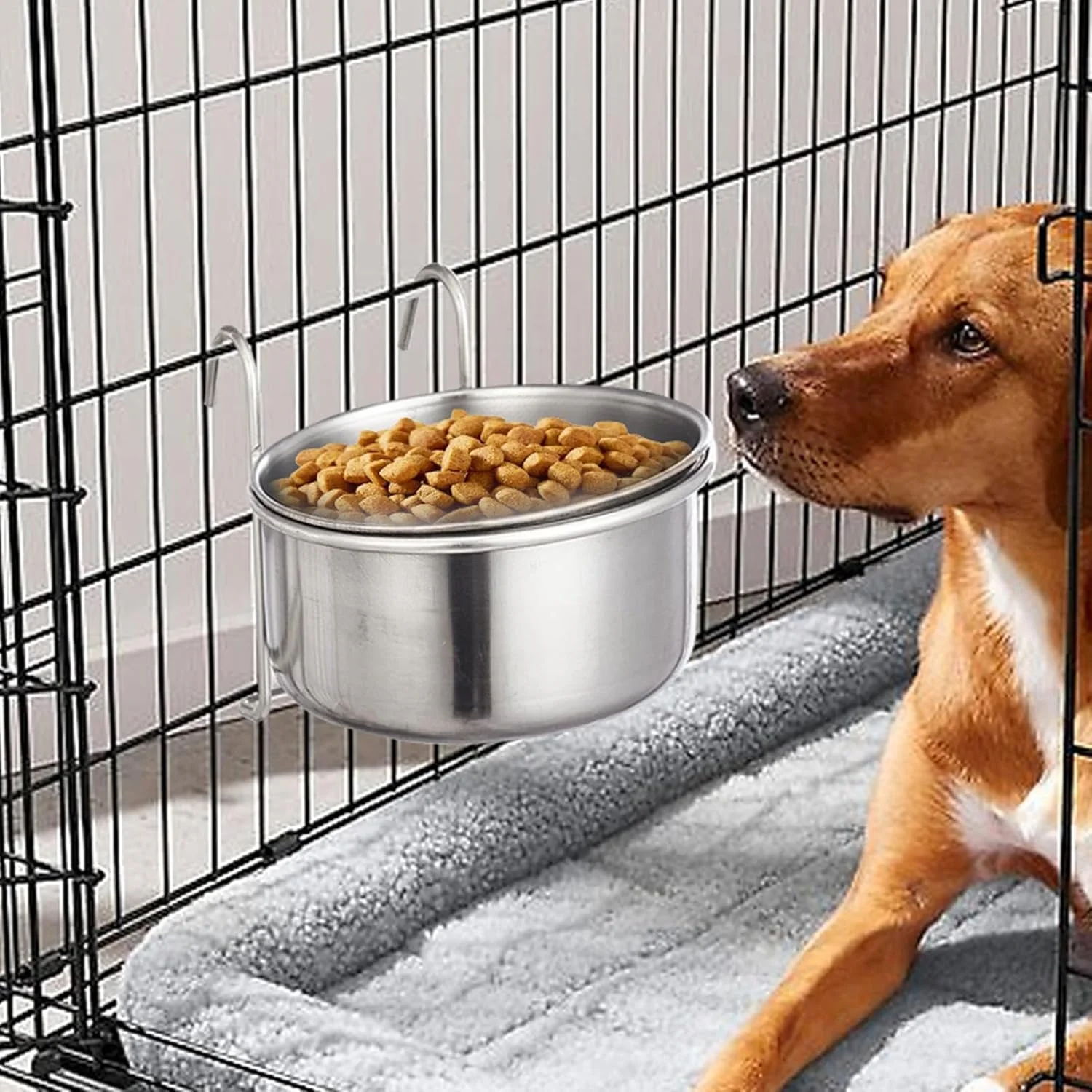 کاسه های قفس پرنده - فنجان های غذای طوطی قابل حمل | کاسه آب ضد ریزش استیل ضد زنگ معلق و محکم برای کوکاتیل، کانور، مرغ عشق، پاراکیت