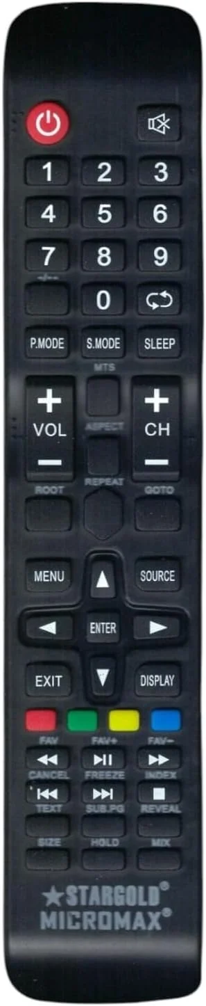 ریموت کنترل جایگزین BURAQ سازگار با تلویزیون هوشمند Stargold LCD LED و تلویزیون هوشمند Micromax LCD LED