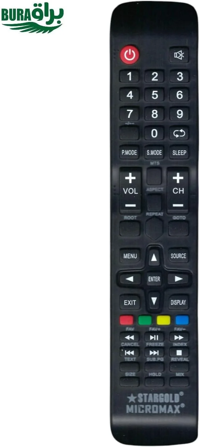 ریموت کنترل جایگزین BURAQ سازگار با تلویزیون هوشمند Stargold LCD LED و تلویزیون هوشمند Micromax LCD LED