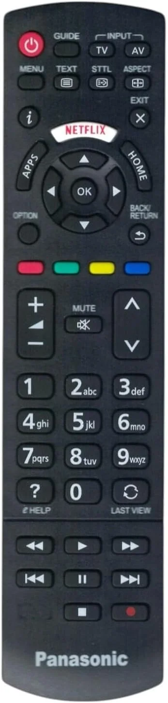 ریموت کنترل جایگزین BURAQ سازگار با ریموت کنترل تلویزیون پاناسونیک RC1008 دارای دکمه های Netflix Home Apps سازگار با تلویزیون هوشمند LCD/LED مدل های TC-P50S60 TC-P55S60 TC-P60S60