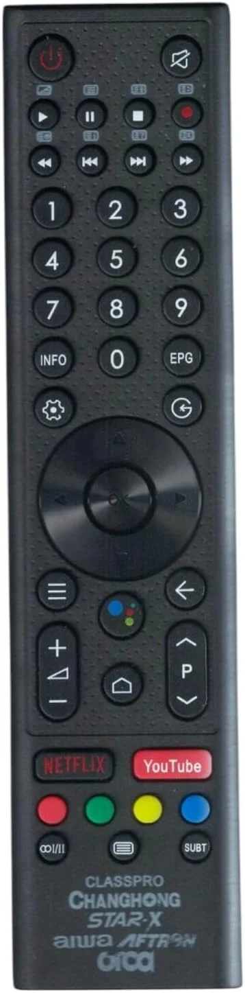 ریموت کنترل تلویزیون BURAQ برای تلویزیون های Class Pro، تلویزیون هوشمند CHANGHONG، تلویزیون Star-X، تلویزیون Arwa، تلویزیون LCD LED Aftron