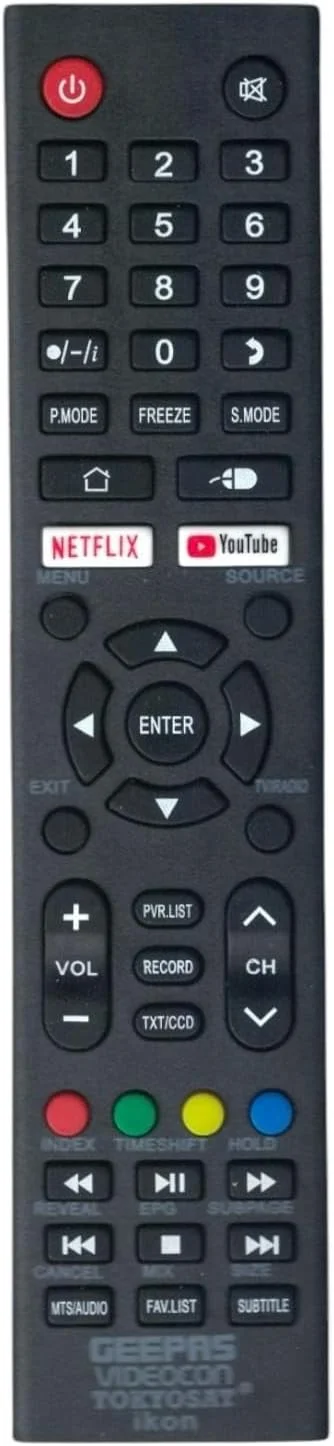 ریموت کنترل BURAQ جایگزین برای تلویزیون های هوشمند Geepas، Videocon، Tokyosat، iKon