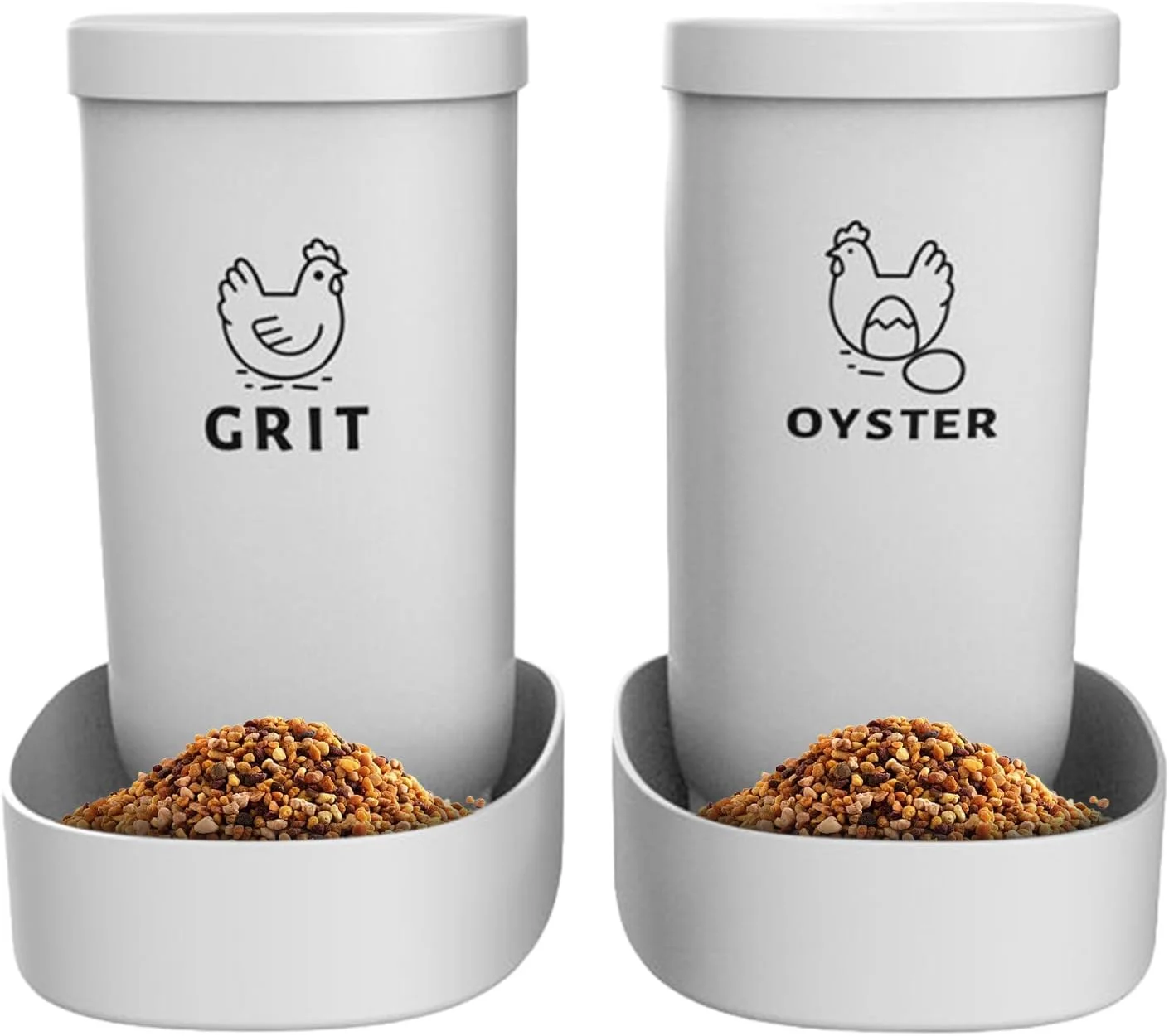 ظرف غذای اتوماتیک مرغ، ظرف غذای جوجه 2 عددی، پخش کننده پوسته صدف - جعبه تغذیه ضد آب لوازم جانبی مرغداری برای خرگوش، بوقلمون، اردک، پرندگان، مناسب برای نگهداری در داخل و خارج از خانه