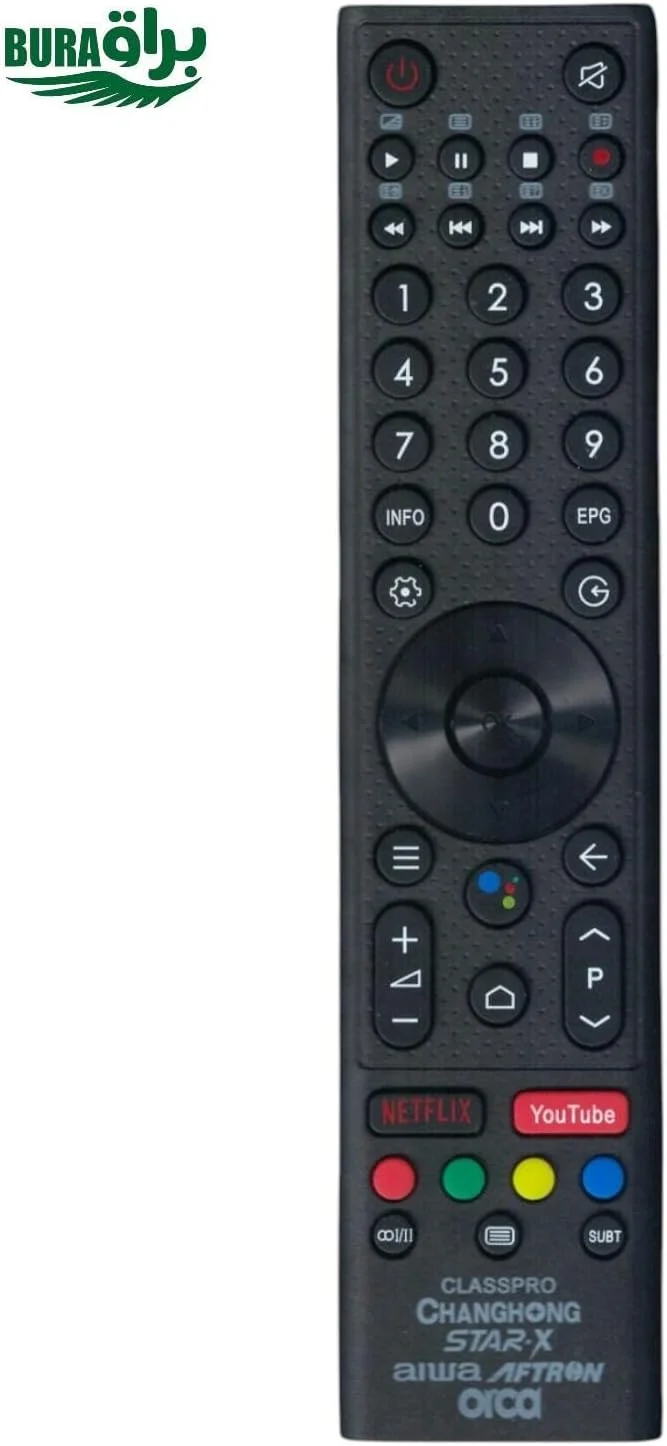ریموت کنترل جایگزین BURAQ سازگار با تلویزیون های ClassPro، Changhong، Star X، Aftron