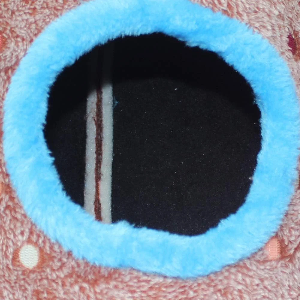 لانه طوطی وانچونگ، مخمل خواب دار، مناسب فضای باز و داخل خانه، هاموک آویز، تخت آویز گرد برای پرندگان و حیوانات کوچک، دکور قفس، خانه (قهوه ای)