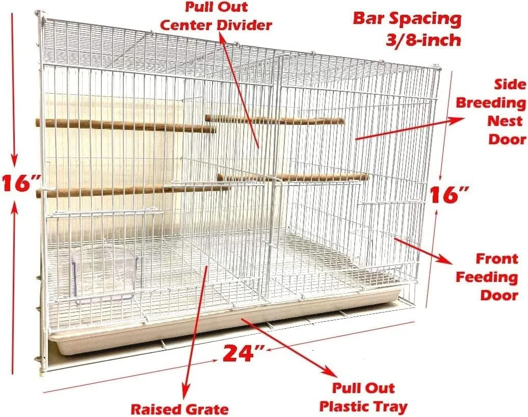 قفس پرنده آویز سبک وزن Vsell24 برای پرندگان کوچک و متوسط، مرغ عشق، طوطی، عروس هلندی، قناری، فنچ، مرغ باجریگار، قفس پرنده مرغ عشق تقسیم شده به دو قسمت 60X42X41 سانتی متر قفس پرنده آویز سبک وزن Vsell24 برای پرندگان کوچک و متوسط، مرغ عشق، طوطی، عروس هلندی، قناری، فنچ، مرغ باجریگار، قفس پرنده مرغ عشق تقسیم شده به دو قسمت 60X42X41 سانتی متر
