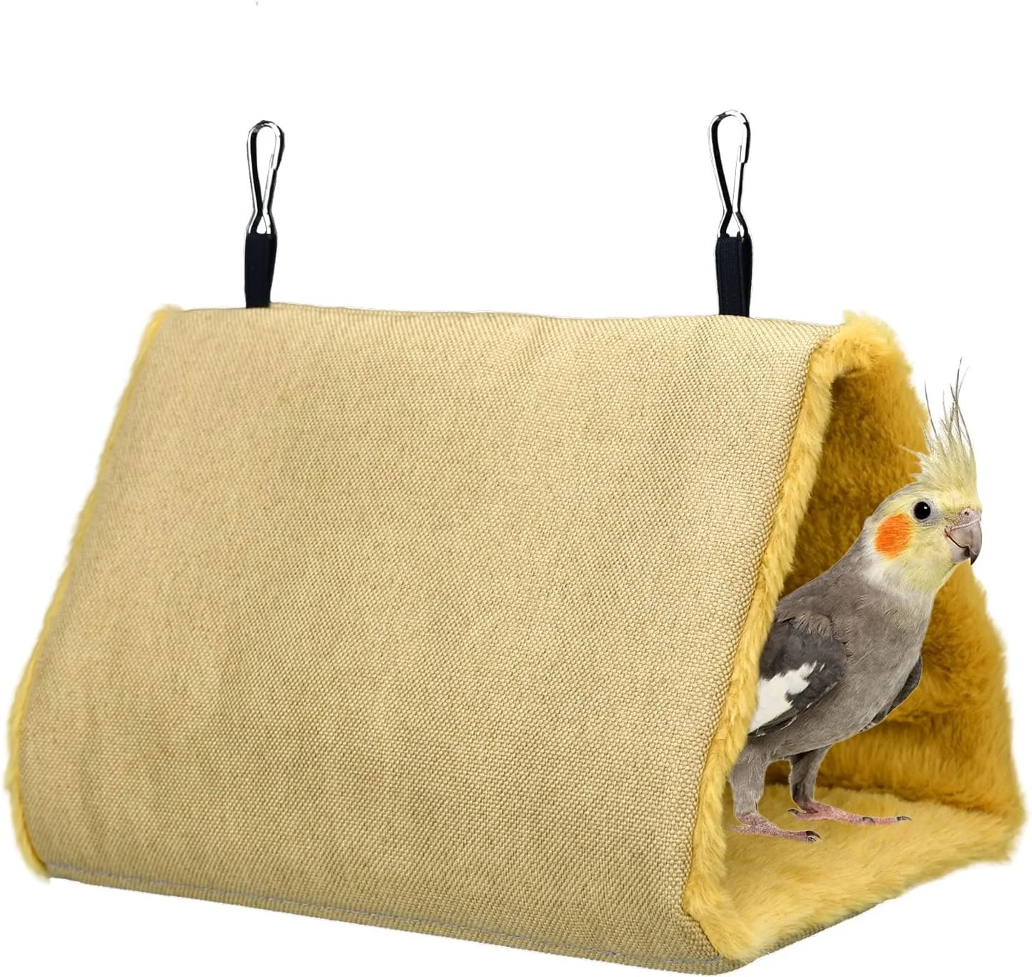 لانه گرم پرنده Vehomy، تخت خواب آویز همستر و طوطی، خانه کلبه ای نرم و کرکی برای خواب پرندگان، مخفیگاه طوطی، مناسب برای عروس هلندی، مرغ عشق، گرینچیک، خاکستری آفریقایی، همستر و راسو