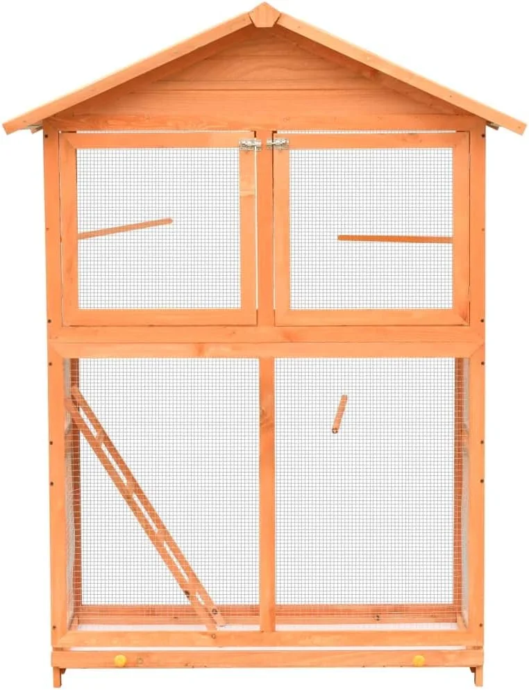 قفس پرنده وایداایکس‌ال چوب کاج و نراد جامد 125.5x59.5x164 سانتی‌متر