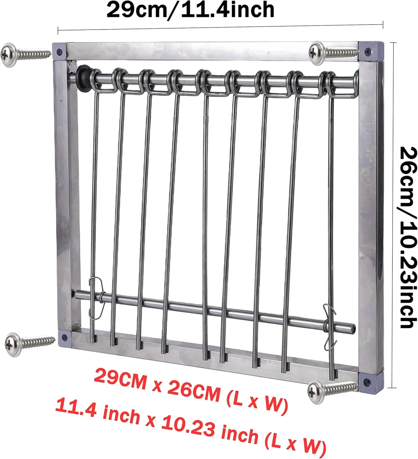 تله قفس پرنده 1 عددی، تله کبوتر از جنس استیل ضد زنگ، درب تله سیم مفتولی، قاب ورودی U شکل برای درب خانه پرندگان کبوتر (29 * 26 سانتی متر)
