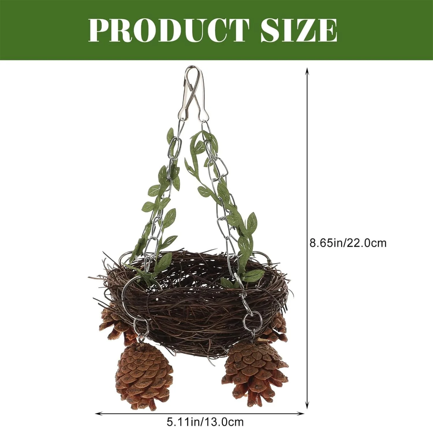 لانه پرنده راتان طبیعی TERRIFI، لانه بزرگ آویزان پرنده ساخته شده از راتان تاک درخت لانه پرنده راتان طبیعی TERRIFI، لانه بزرگ آویزان پرنده ساخته شده از راتان تاک درخت