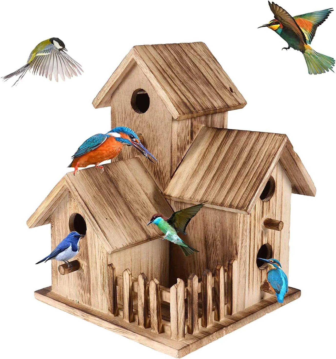 خانه پرنده چوبی SYOSI، خانه پرنده چوبی از پیش مونتاژ شده برای آویزان کردن در فضای باز، سدر طبیعی تزئینی برای فضای باز باغ و حیاط برای کبوتر، فنچ، سسک، سینهسرخ، گنجشک و مرغ مگسخوار خانه پرنده چوبی SYOSI، خانه پرنده چوبی از پیش مونتاژ شده برای آویزان کردن در فضای باز، سدر طبیعی تزئینی برای فضای باز باغ و حیاط برای کبوتر، فنچ، سسک، سینهسرخ، گنجشک و مرغ مگسخوار