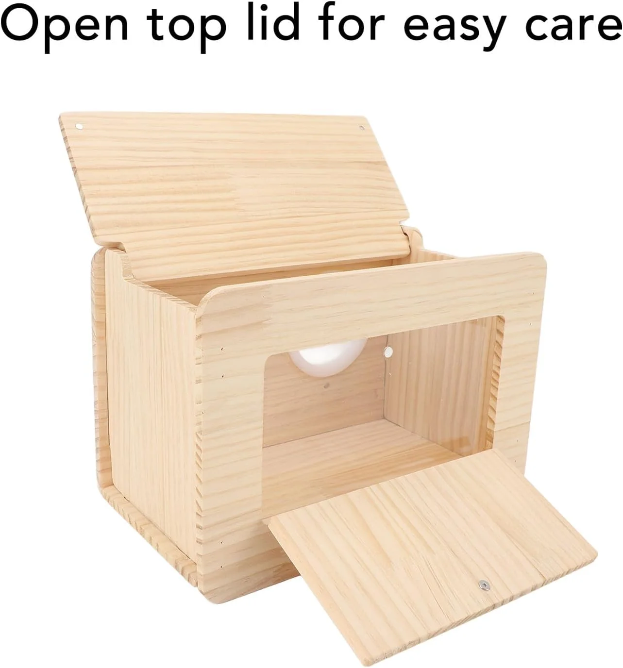 جعبه لانه پرنده Sunisfa، جعبه لانه سازی طوطی چوبی و اکریلیک محکم، جعبه پرورش مرغ عشق برای لوازم جانبی قفس، خانه گرم و ایمن، طراحی متنوع، تمیز کردن آسان، چوب بلوط + مواد اکریلیک