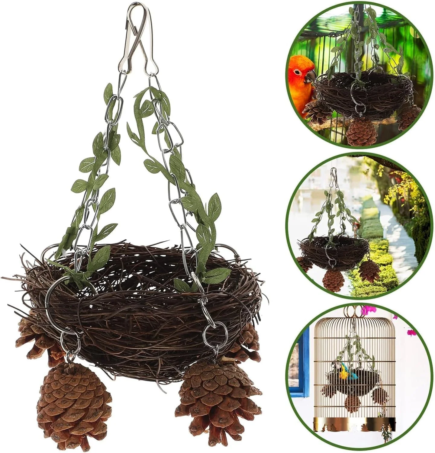 لانه پرنده حصیری طبیعی SWIUKPHE، لانه پرنده آویز بزرگ ساخته شده از حصیر تاک درخت لانه پرنده حصیری طبیعی SWIUKPHE، لانه پرنده آویز بزرگ ساخته شده از حصیر تاک درخت