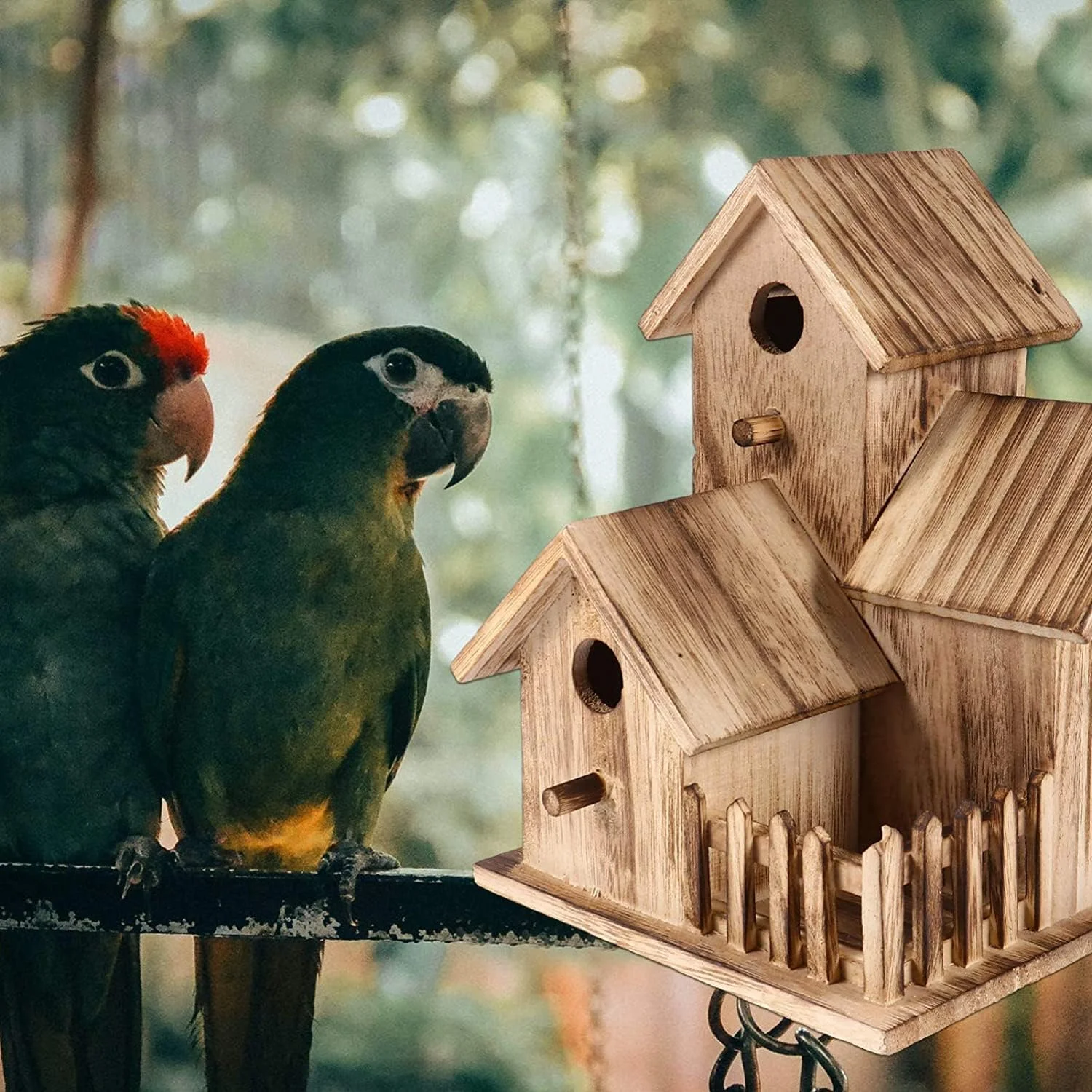 خانه پرنده چوبی SYOSI، خانه پرنده چوبی از پیش مونتاژ شده برای آویزان کردن در فضای باز، سدر طبیعی تزئینی برای فضای باز باغ و حیاط برای کبوتر، فنچ، سسک، سینهسرخ، گنجشک و مرغ مگسخوار خانه پرنده چوبی SYOSI، خانه پرنده چوبی از پیش مونتاژ شده برای آویزان کردن در فضای باز، سدر طبیعی تزئینی برای فضای باز باغ و حیاط برای کبوتر، فنچ، سسک، سینهسرخ، گنجشک و مرغ مگسخوار