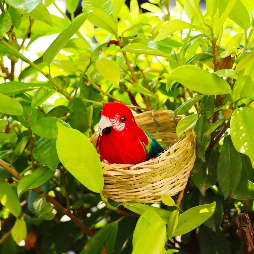 بسته 4 عددی لانه پرنده بامبو دست ساز SYDA، خانه پرنده برای استراحت و پرورش، لوازم جانبی قفس پرنده برای مرغ عشق و حیوانات کوچک