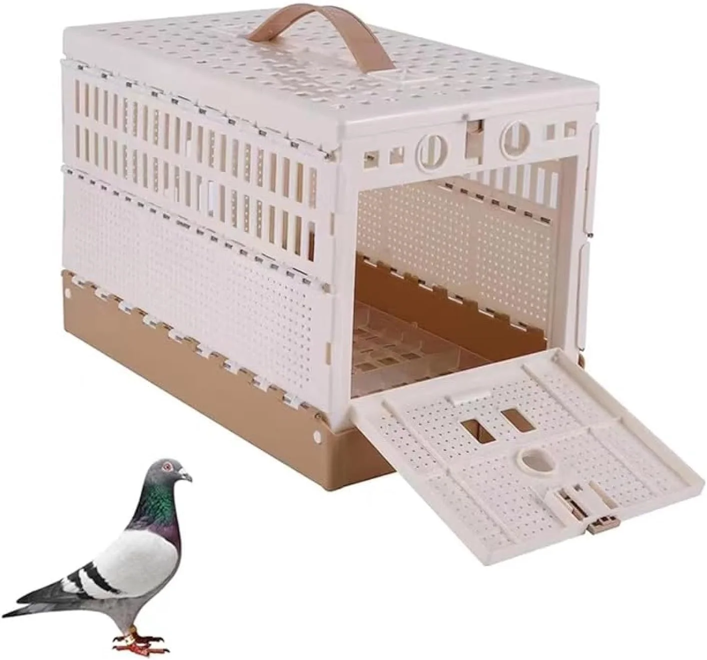 قفس حمل پرنده خانگی Sumaswit، جعبه تاشو کبوتر با قابلیت تمیز کردن آسان، برای آموزش و رهاسازی، مناسب برای 1 تا 3 کبوتر، پرنده، حیوانات کوچک قفس حمل پرنده خانگی Sumaswit، جعبه تاشو کبوتر با قابلیت تمیز کردن آسان، برای آموزش و رهاسازی، مناسب برای 1 تا 3 کبوتر، پرنده، حیوانات کوچک