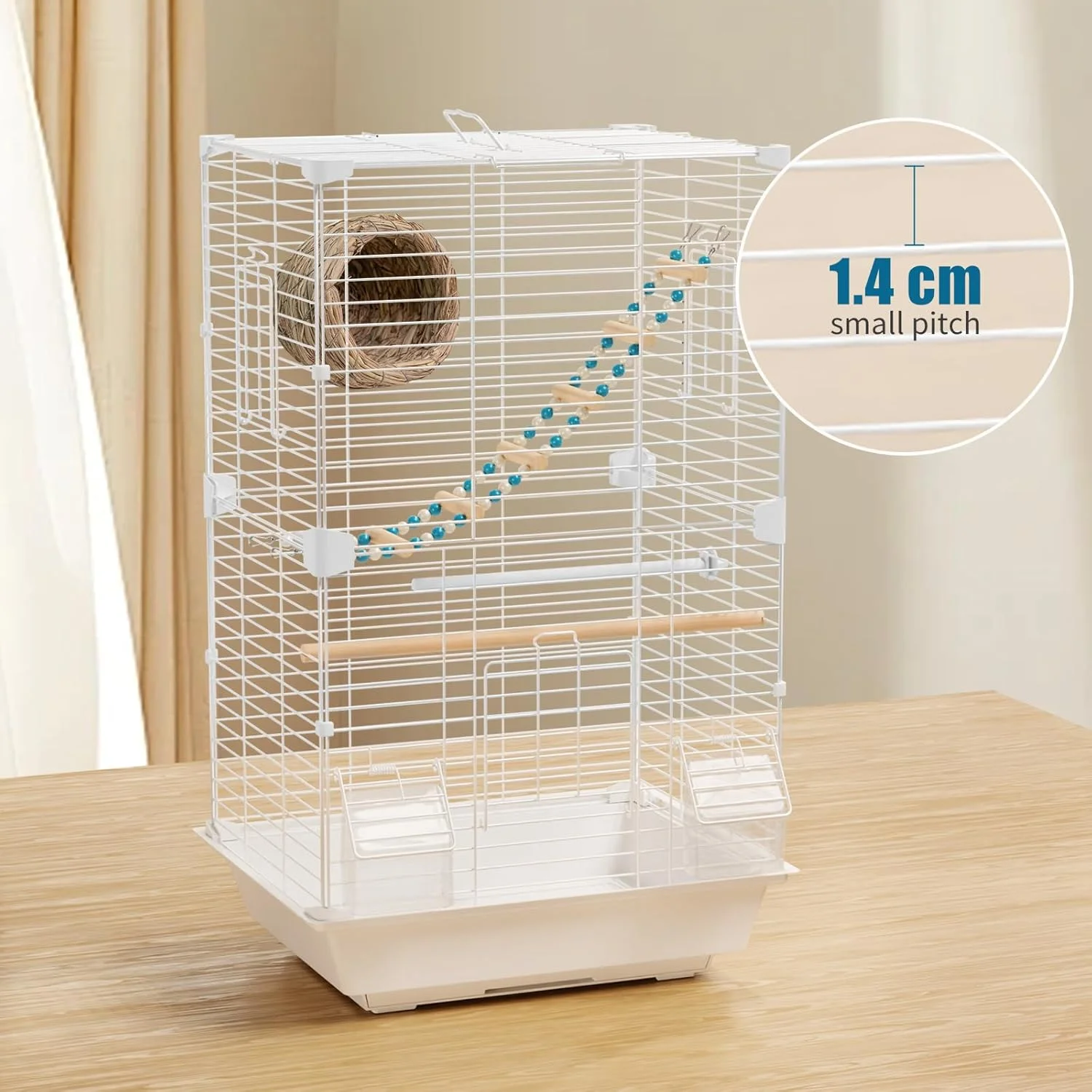 قفس پرنده Sumkyle، قفس پرنده کوچک، کیت قفس پرنده با اسباب بازی تاب دار برای طوطی برزیلی، طوطی، مرغ عشق، عروس هلندی، قناری، فنچ (سفید) قفس پرنده Sumkyle، قفس پرنده کوچک، کیت قفس پرنده با اسباب بازی تاب دار برای طوطی برزیلی، طوطی، مرغ عشق، عروس هلندی، قناری، فنچ (سفید)