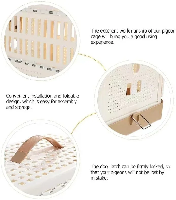 قفس حمل پرنده خانگی Sumaswit، جعبه تاشو کبوتر با قابلیت تمیز کردن آسان، برای آموزش و رهاسازی، مناسب برای 1 تا 3 کبوتر، پرنده، حیوانات کوچک