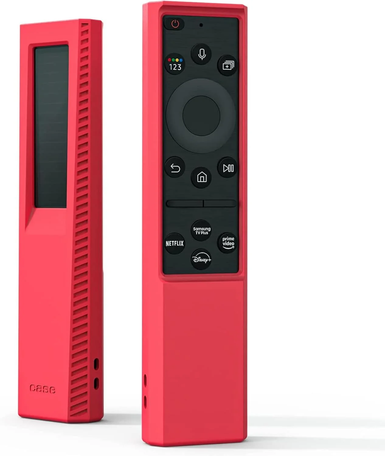 کاور محافظ سیلیکونی Azonee برای کنترل از راه دور سلول خورشیدی تلویزیون هوشمند سامسونگ مدل های TM2281E, BN59-01385A, BN59-01385B, BN59-01393A، نگهدارنده ضد ضربه با پوشش پشتی باتری (قرمز)