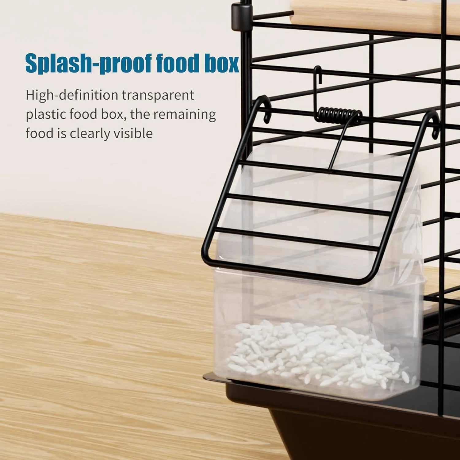 قفس پرنده سامکایل، قفس پرنده کوچک، کیت قفس پرنده با تاب و جای غذا برای مرغ عشق، طوطی، باجی، مرغ مینا، عروس هلندی، قناری، فنچ (مشکی)